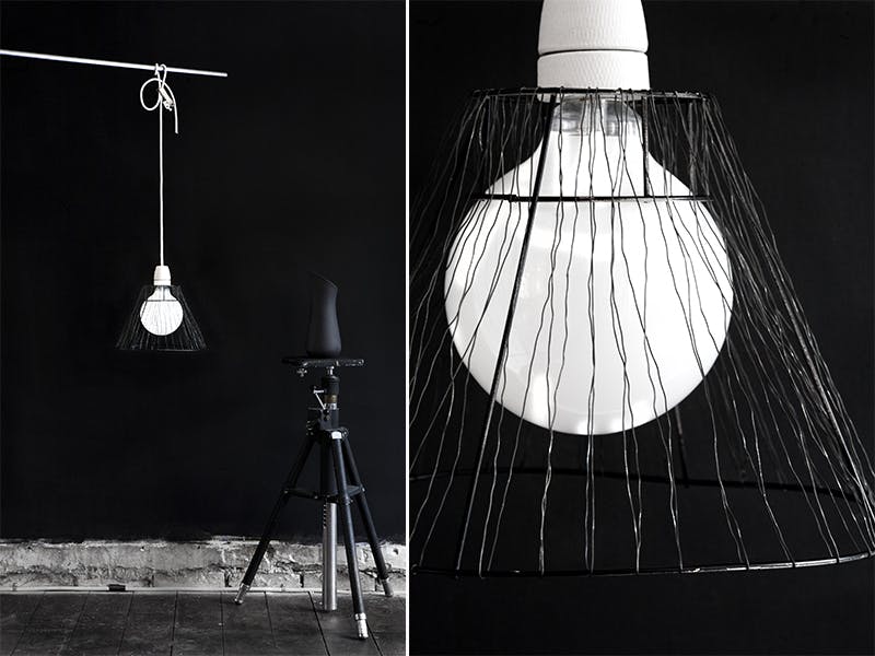 Lampe av gammel lampeskjerm Lampe av gammel lampeskjerm